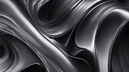 Fototapeta premium Black Chrome Metal Wave background