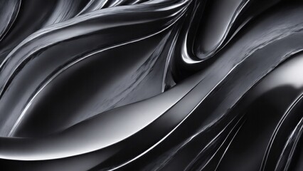 Fototapeta premium Black Chrome Metal Wave background