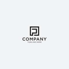 simple and modern letter P logo design template elements