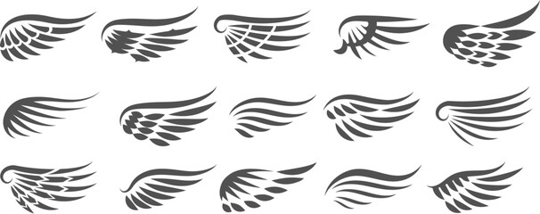 Eagle wings icon collection