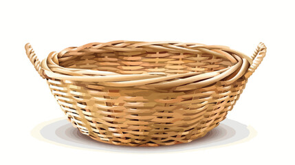 Empty wicker basket isolated on white background vector