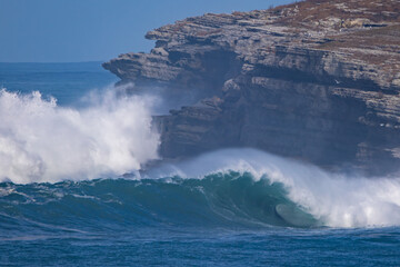 cliff landscape with a wave