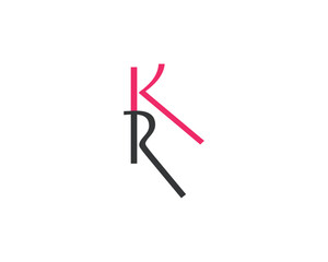 creative initial alphabet letter KR icon logo