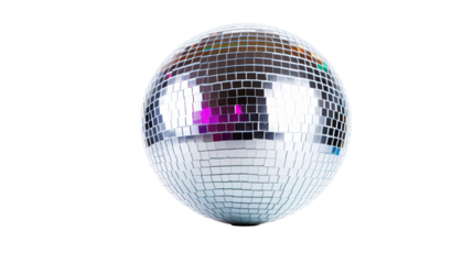 a silver and purple disco ball