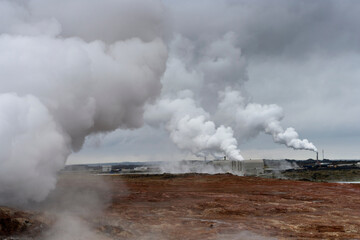Fototapeta na wymiar Harnessing Earth's Power: Geothermal Electricity Generation in Stunning 4K