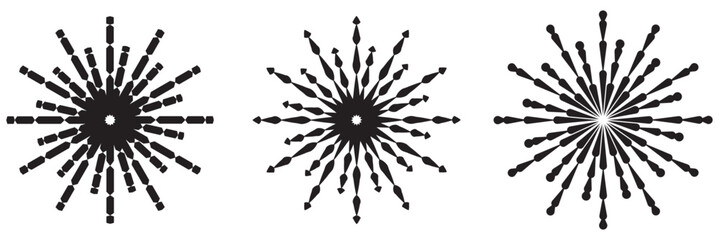 Sunburst element. Radial stripes background. Vector illustration. Sunburst element. Starburst, radial stripes. Set of ray, beam. Vector illustration.
