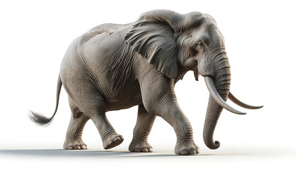 Obraz premium African elephant isolated on white background