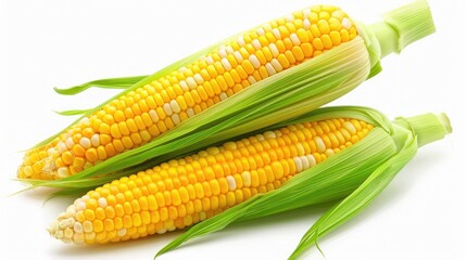 corn ear isolated on white background clipping path