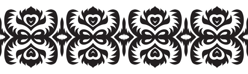 Ethnic seamless border pattern. Ornament vector illustration. Classic ornate element. Baroque floral vintage style. Decorative border design for frame, textile, fabric, clothing, carpet, curtain, rug.