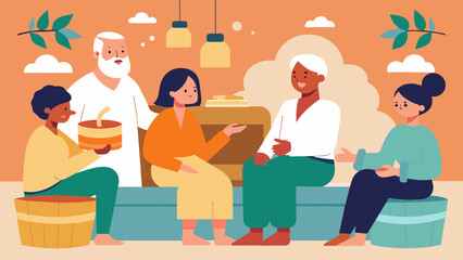 As they sweat out toxins in a traditional Finnish sauna participants in a wellness program engage in a discussion on the role of sauna therapy in.