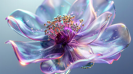 Cristal flower decoration spiritual practice design background copy space