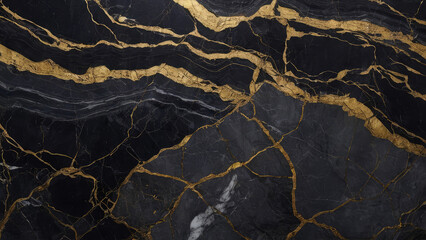 Black Marble Texture, Golden Veins, High Gloss Marble For Abstract Interior Home Decoration And...