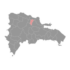 Hermanas Mirabal Province map, administrative division of Dominican Republic. Vector illustration.