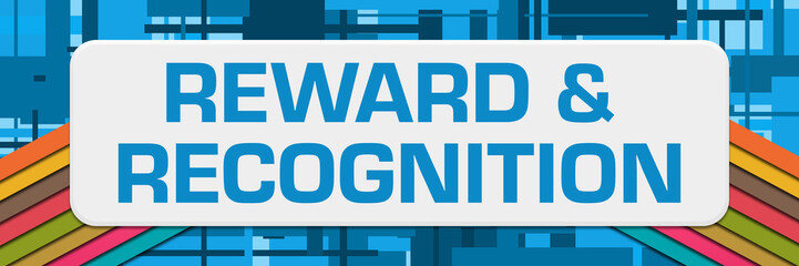 Reward And Recognition Blue Colorful Stripes Box Horizontal 