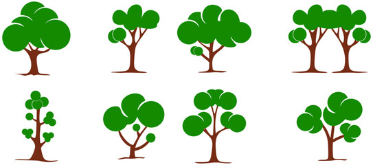 
Unique Flat Tree Collection Vector, Tree Set Illustration Template Design isolated on white Background