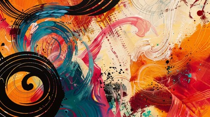 Colorful Abstract Swirl Painting