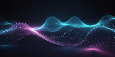 Glowing connected dots wave