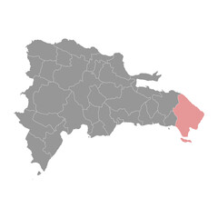 La Altagracia Province map, administrative division of Dominican Republic. Vector illustration.