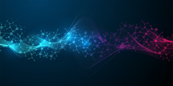 DNA Abstract Background Structure For Science Research and Gene genetic, Healthcare, and Medicine Design. Vector Illustration