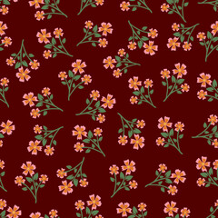 flower floral vintage seamless pattern. This is a retro flower repeat vector illustration. Design for decorative, wallpaper, shirts, clothing, tablecloths, blankets, wrapping, texture, textile,    