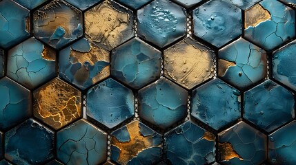 Organic Beauty: Dark Blue and Gold Mosaic Tiles