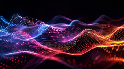 Vibrant abstract digital music equalizer, colorful waveform visualization