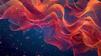 Dynamic sound wave patterns on dark backdrop for vivid and engaging audio visualization