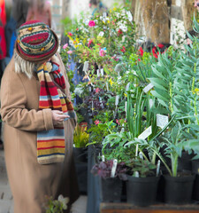 Woman at Plant Sale