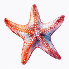 Watercolor Popular Starfish, clipart Illustration, Generative Ai