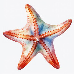 Watercolor Popular Starfish, clipart Illustration, Generative Ai