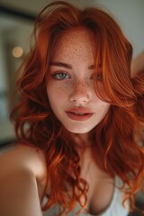 Close-Up of a Person With Freckled Hair