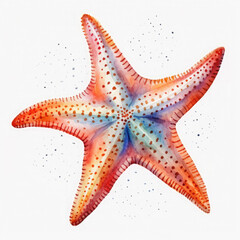 Watercolor Popular Starfish, clipart Illustration, Generative Ai