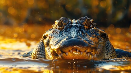 Obraz premium Nile crocodile in an African river