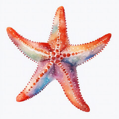 Watercolor Popular Starfish, clipart Illustration, Generative Ai