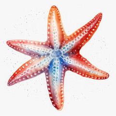 Watercolor Popular Starfish, clipart Illustration, Generative Ai