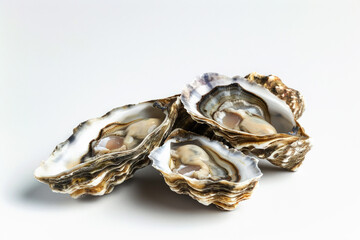 Fresh oysters on a white background