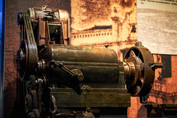 Large machinery and gears in Liuzhou Industrial Museum, Guangxi, China