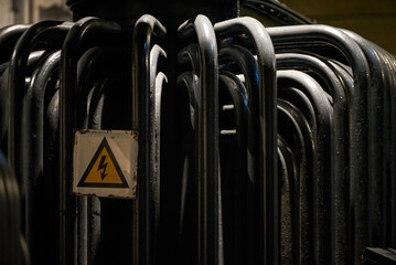 Close-up of electrical equipment used in modern electrical industry