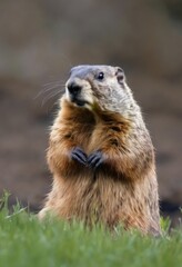 Naklejka na ściany i meble Groundhog wildlife animal mammal