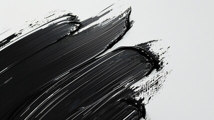 bold black brush strokes against a backdrop of pure white.