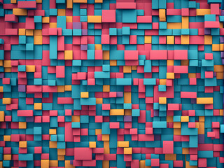 An abstract background composed of colored rectangular blocks, leaving blank spaces for text, with a colorful background