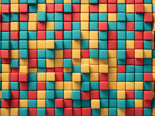 An abstract background composed of colored rectangular blocks, leaving blank spaces for text, with a colorful background