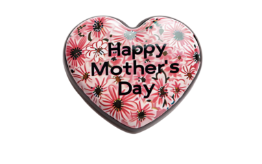 Celebrating Mom with a Heart Magnet Isolated on Transparent Background PNG.
