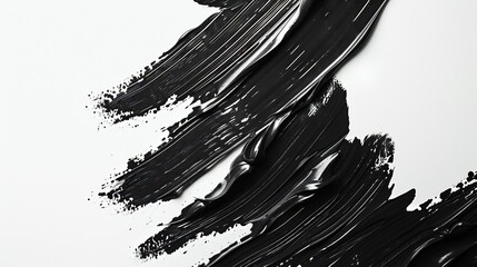 The elegance of simplicity: minimalist black brush strokes adorning a pristine white background.