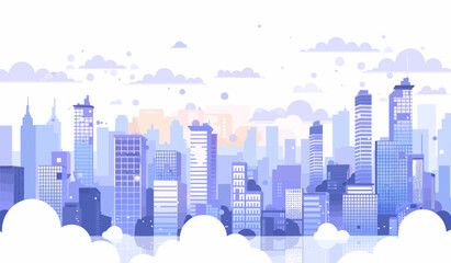 a city with tall buildings and clouds in the sky