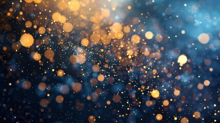 A mesmerizing background of golden bokeh lights, perfect for setting a festive or celebratory mood in various designs.