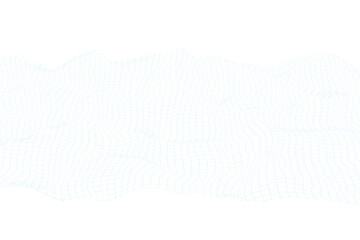 Obraz premium Digital 3D wireframe landscape, on transparent background. Ideal for backdrops in tech presentations, virtual reality environments, and graphical abstracts. Grid, mesh. 3D render.