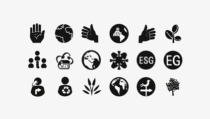 a collection of black and white logos