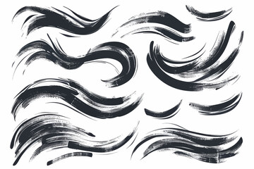 a black and white drawing of wavy hair
