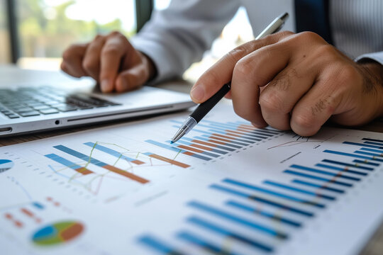 Data analyst and chartist analyzing market data